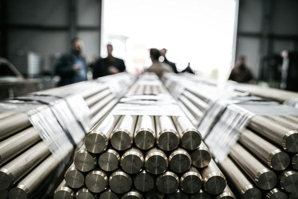 Close up of a pile of metal rods