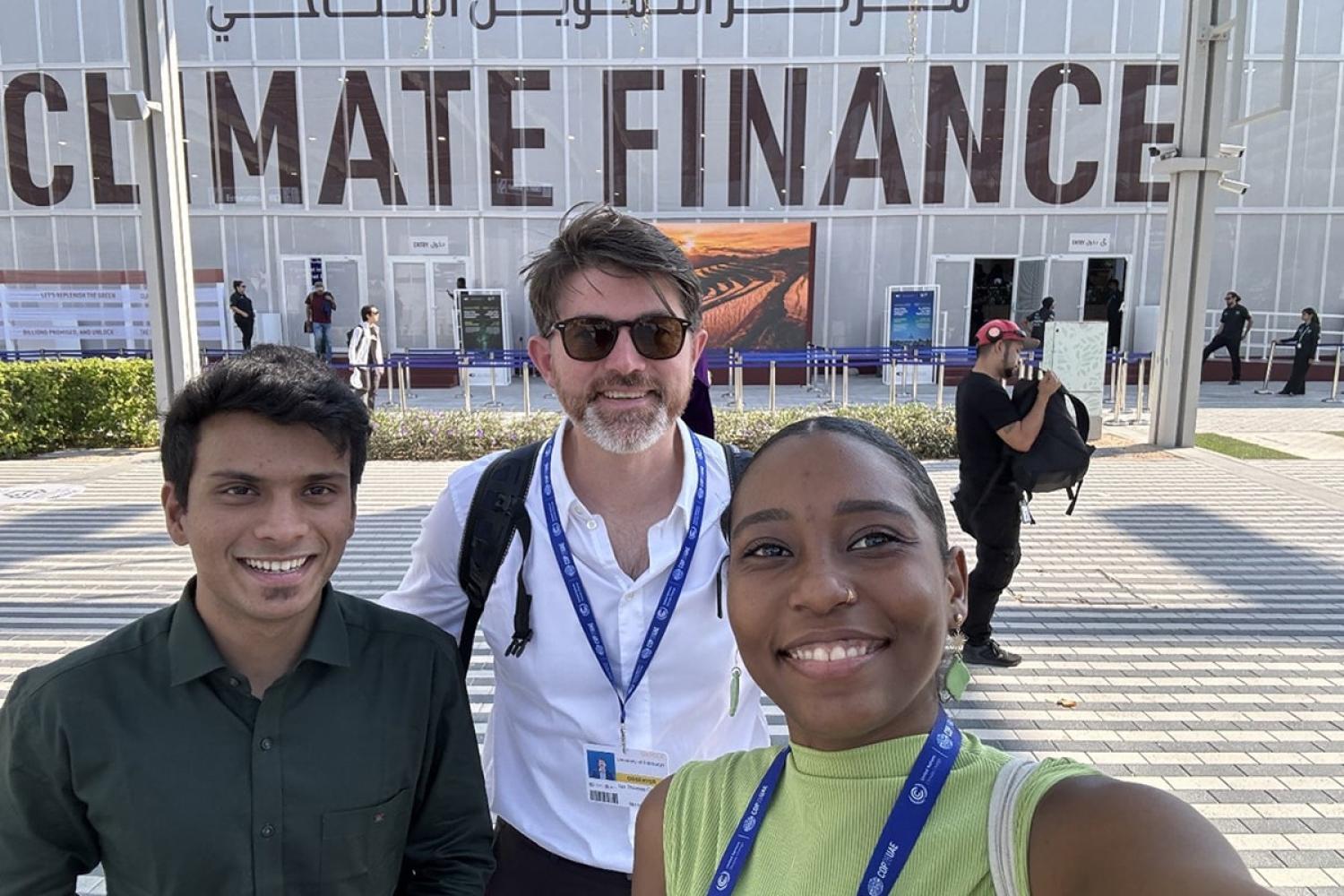 Author, Dr Ian Cochran, with MSc Climate Change Finance & Investment students at COP28