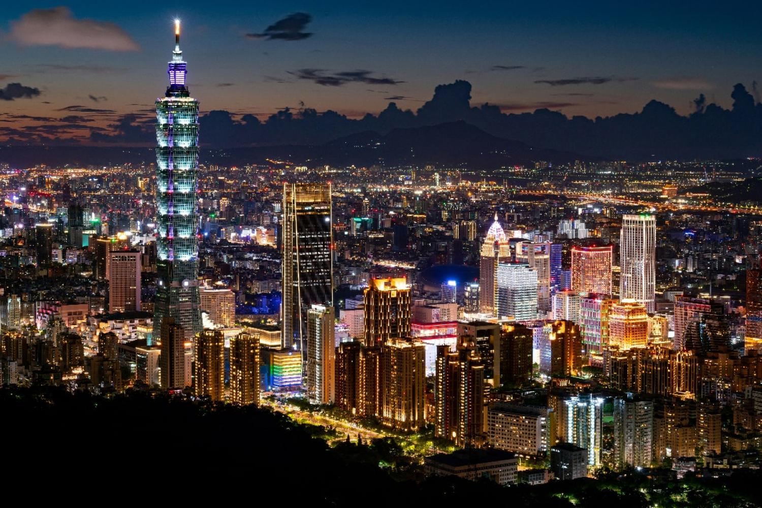 Taipei skyline at night