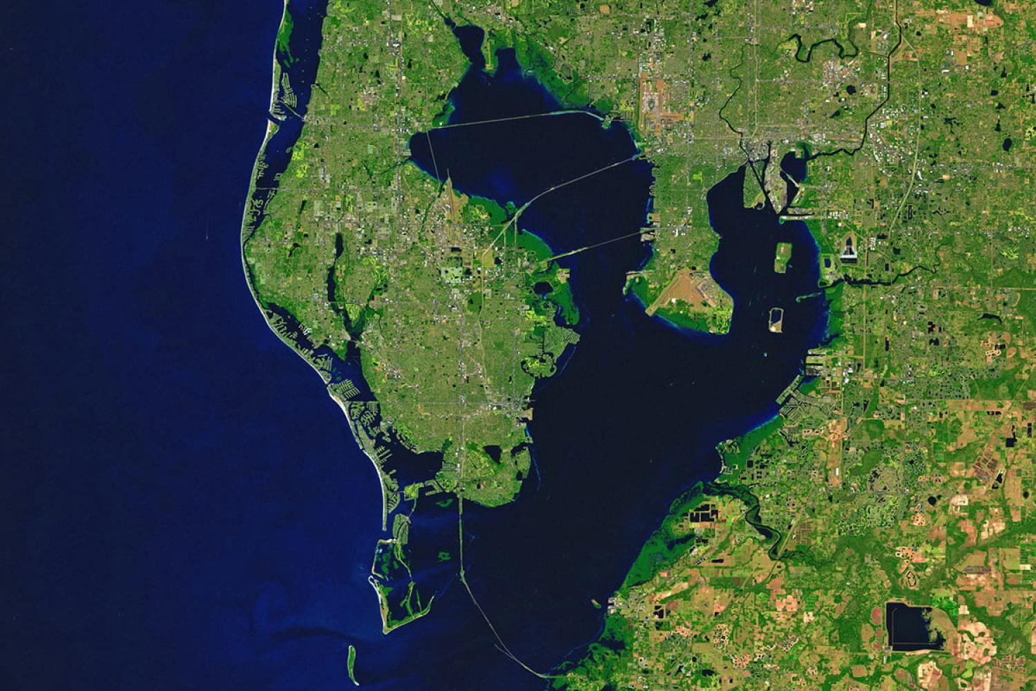 Satellite image of Tampa Bay area, Florida