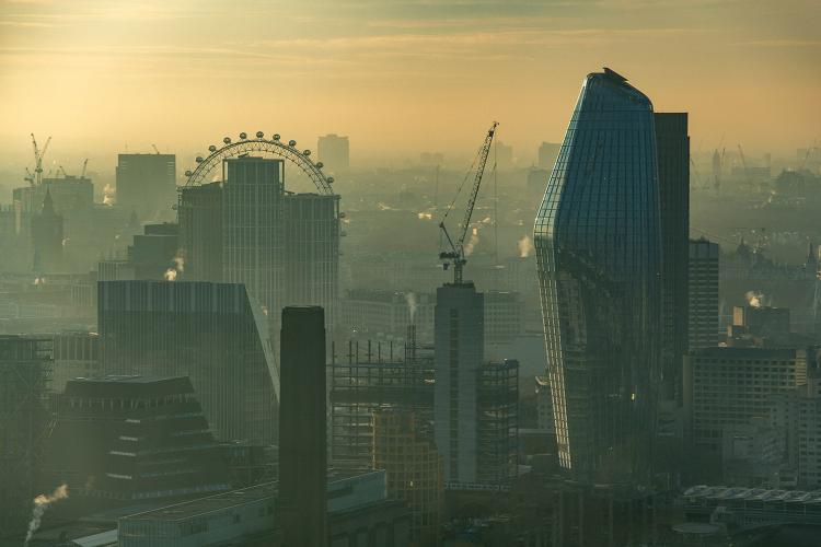 London skyline rises above the smog